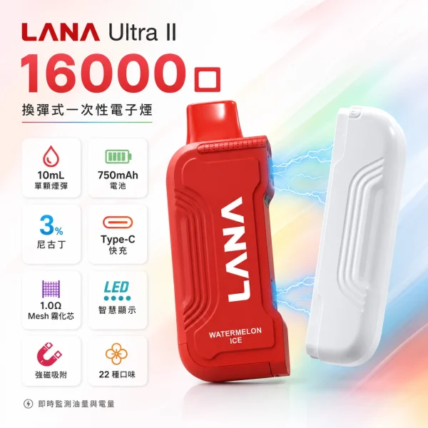 LANA-Ultra-II-16000口一次性電子菸-產品圖片 LANA Ultra II 16000口一次性電子菸 產品圖片