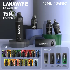 LANA 15000口 拋棄式電子煙 15ml 智能雙顯螢幕 Type-C快充